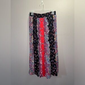 Carole Little Vintage Bright Multi Colored Maxi Skirt with Buttons Size 12/Large
